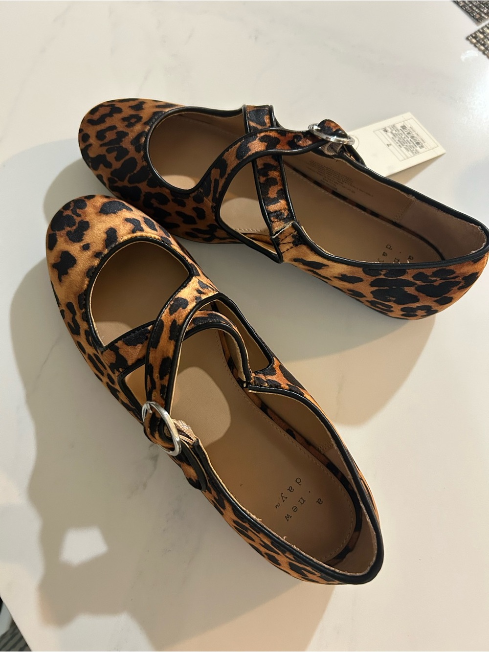 Leopard Print women’s Mary Jane Shoes - Brown/Black - Picture 3 of 4